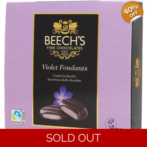 Beech's Violet Fondant Creams in Dark Chocolate - 90g Beechs Gift Box